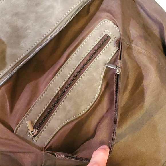 GREY  STUDDED BAG, WEEKENDER, DIAPER BAG, PURSE - Picture 7 of 11